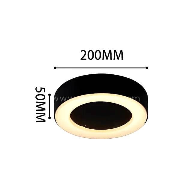 Round LED Outdoor Ceiling Light — Matte Black 10