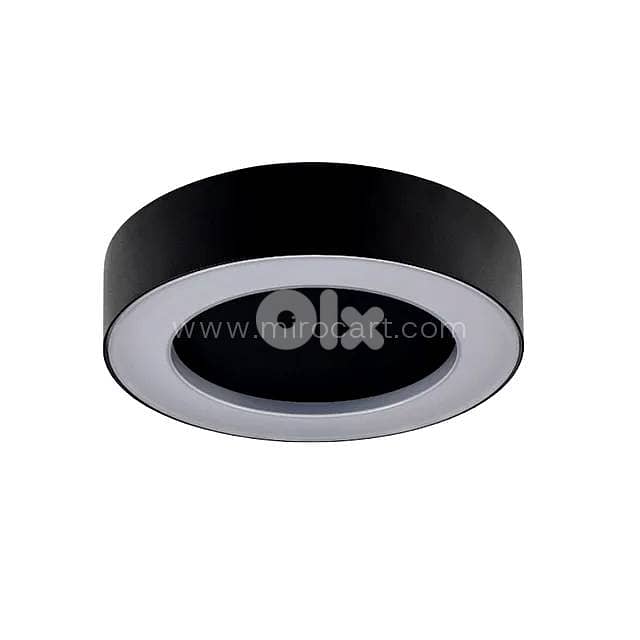 Round LED Outdoor Ceiling Light — Matte Black 11