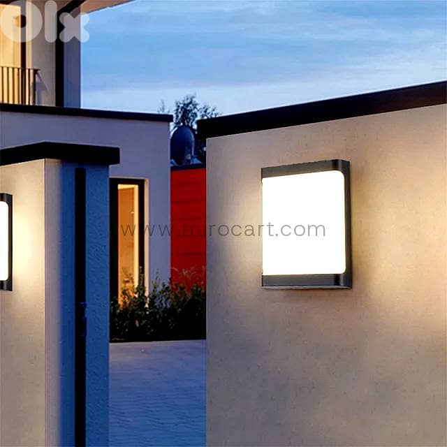 Rectangular LED Outdoor Wall Light — 20cm Black 1