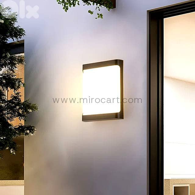 Rectangular LED Outdoor Wall Light — 20cm Black 2