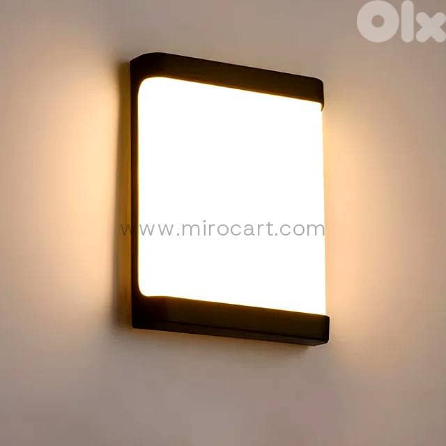 Rectangular LED Outdoor Wall Light — 20cm Black 4