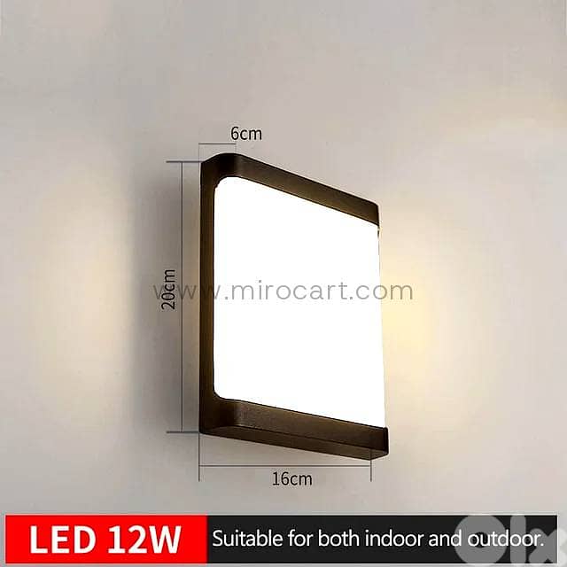 Rectangular LED Outdoor Wall Light — 20cm Black 5