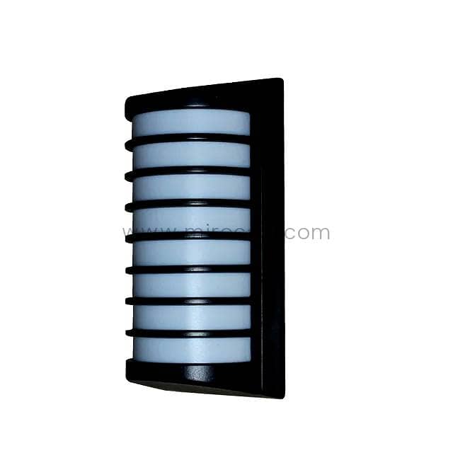 Ribbed Oval LED Wall Light — Matte Black 6
