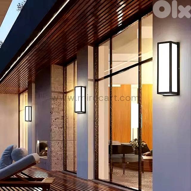 Block LED Outdoor Wall Light — Matte Black Aluminum 1