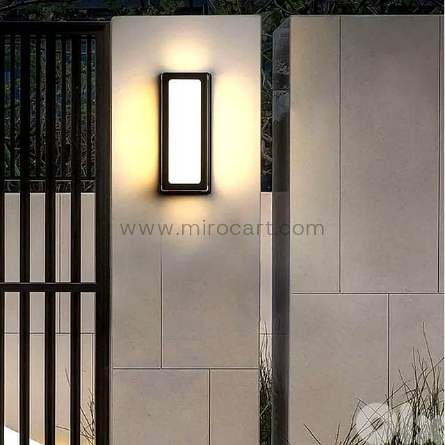 Block LED Outdoor Wall Light — Matte Black Aluminum 3