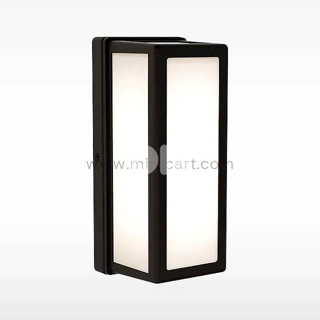 Block LED Outdoor Wall Light — Matte Black Aluminum 6