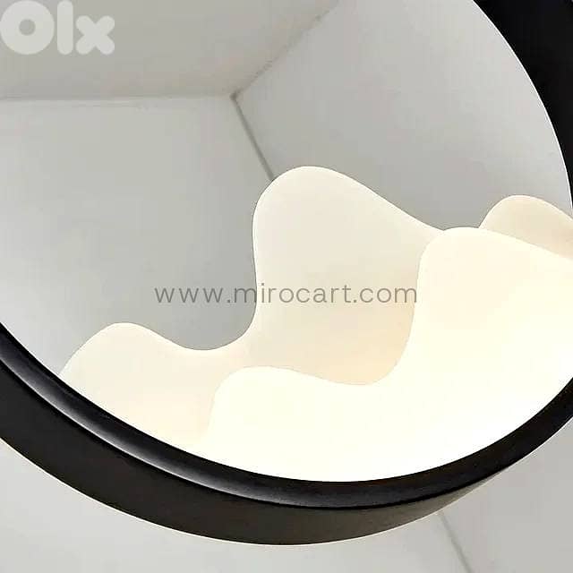 Circular LED Pendant Light — Matte Black & Acrylic 6
