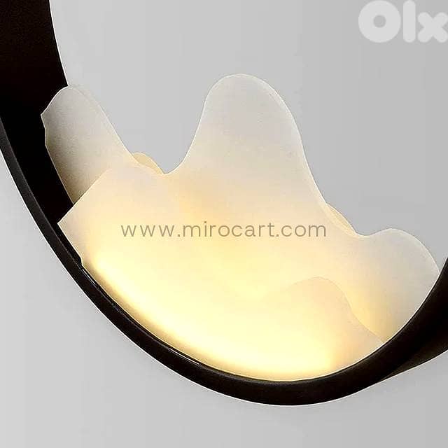 Circular LED Pendant Light — Matte Black & Acrylic 8
