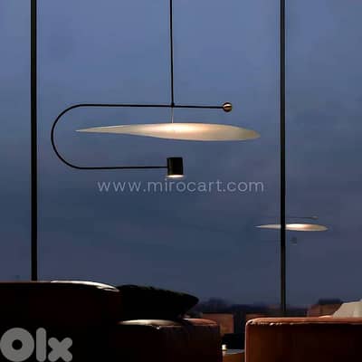 Floating Acrylic Disk Pendant Light — Matte Black