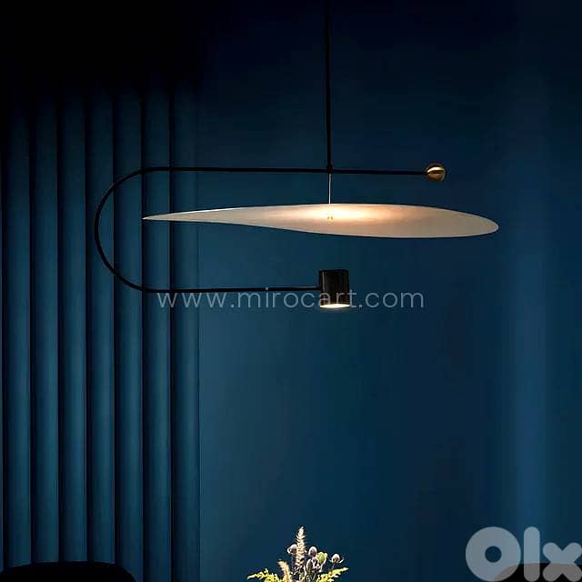 Floating Acrylic Disk Pendant Light — Matte Black 1