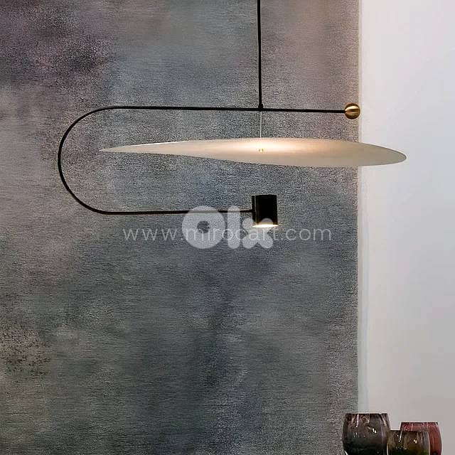 Floating Acrylic Disk Pendant Light — Matte Black 2