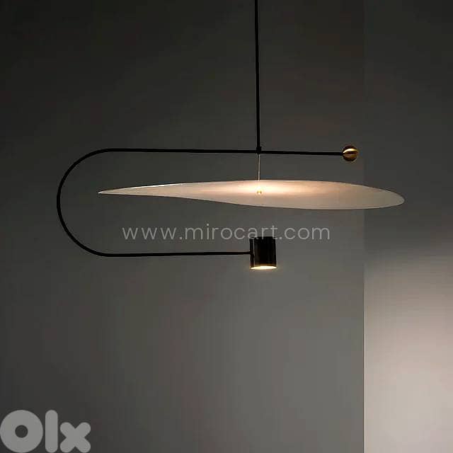 Floating Acrylic Disk Pendant Light — Matte Black 3