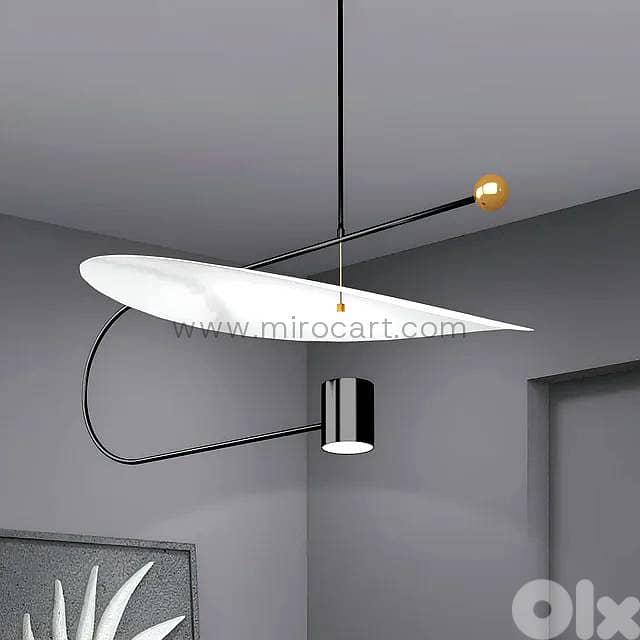 Floating Acrylic Disk Pendant Light — Matte Black 4