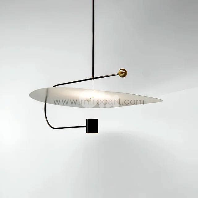 Floating Acrylic Disk Pendant Light — Matte Black 6