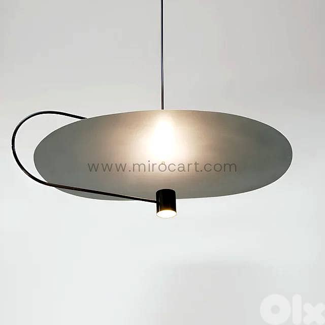Floating Acrylic Disk Pendant Light — Matte Black 7