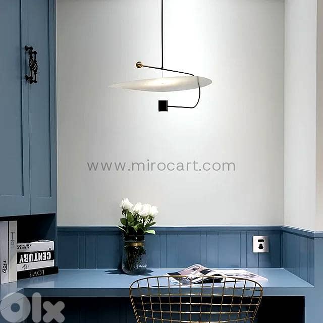 Floating Acrylic Disk Pendant Light — Matte Black 9