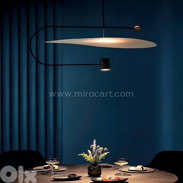 Floating Acrylic Disk Pendant Light — Matte Black 10