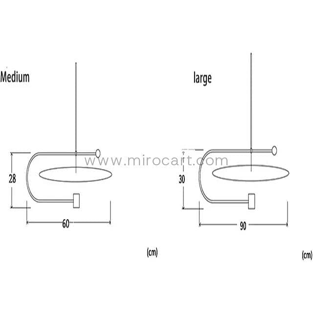 Floating Acrylic Disk Pendant Light — Matte Black 12