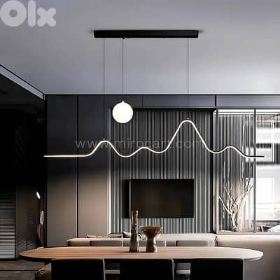 Wave & Moon LED Pendant Light — 120cm Linear