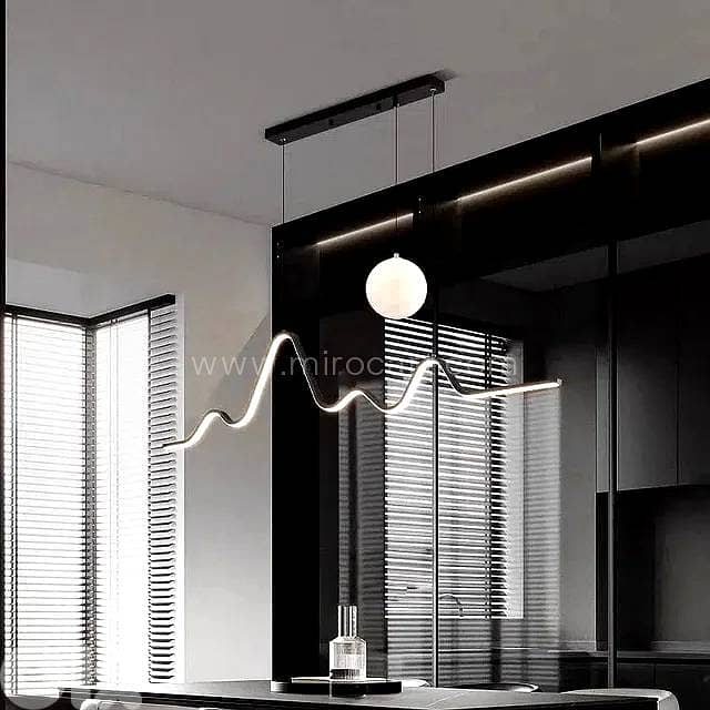 Wave & Moon LED Pendant Light — 120cm Linear 1