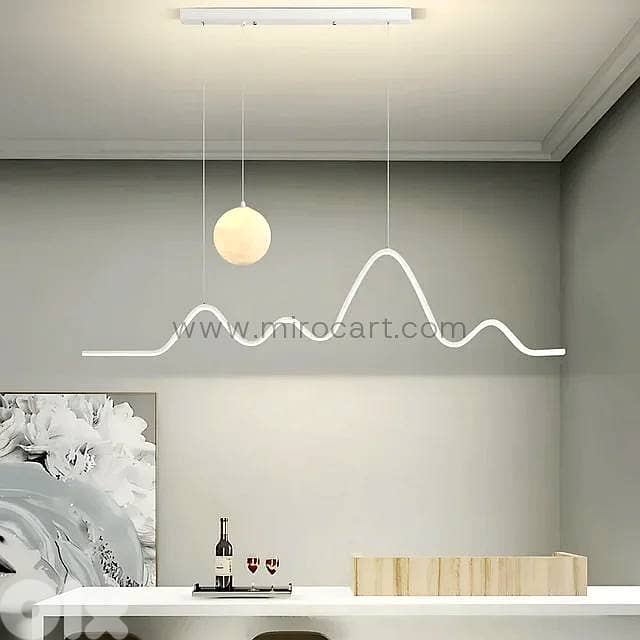Wave & Moon LED Pendant Light — 120cm Linear 5