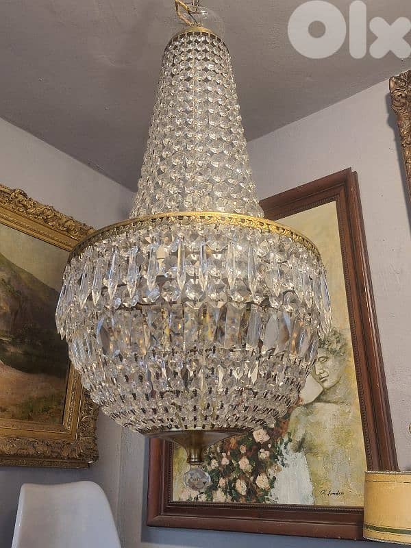 antique original czech bohemian crystal chandelier 1
