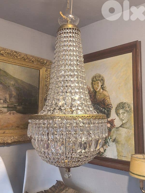 antique original czech bohemian crystal chandelier 2