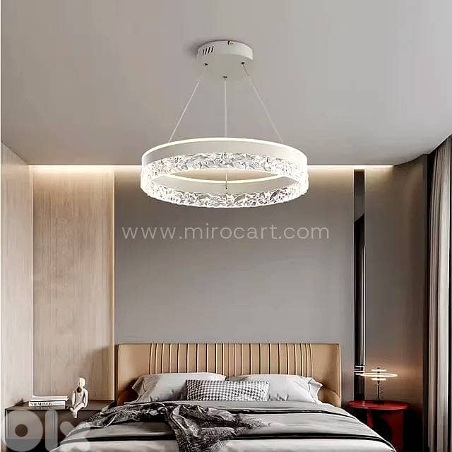 Crystal Ring Pendant Light — 50cm Textured Shimmer 10