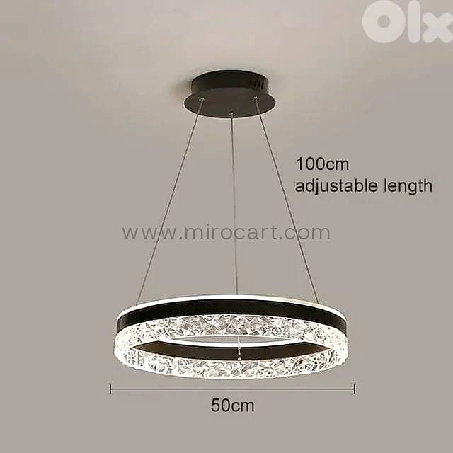 Crystal Ring Pendant Light — 50cm Textured Shimmer 17