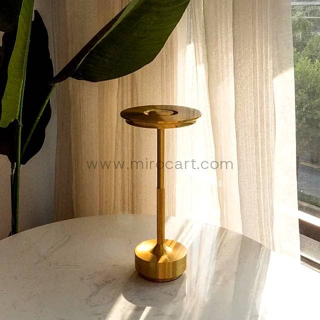 Cordless LED Table Lamp — Gold, Dimmable Light 3
