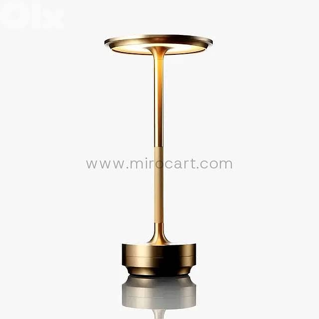 Cordless LED Table Lamp — Gold, Dimmable Light 15