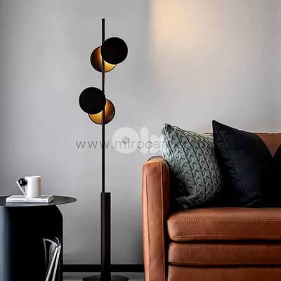 Stacked Disk LED Floor Lamp — Matte Black, 160 cm
