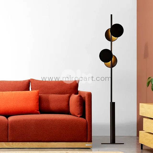 Stacked Disk LED Floor Lamp — Matte Black, 160 cm 3
