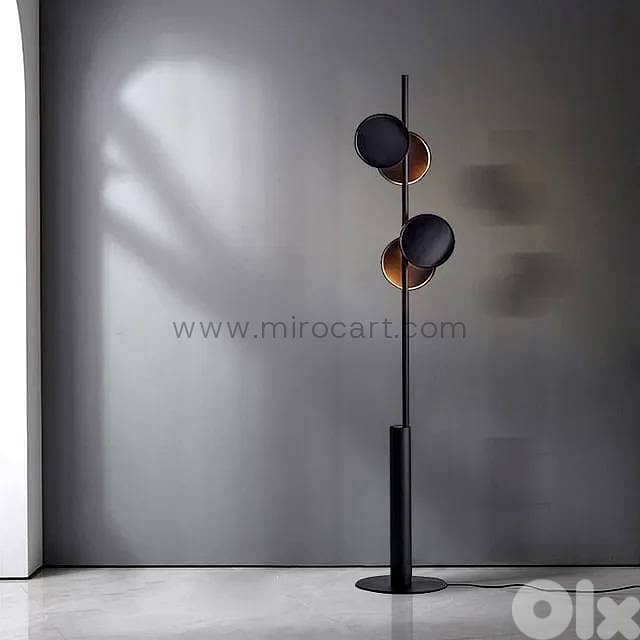 Stacked Disk LED Floor Lamp — Matte Black, 160 cm 6