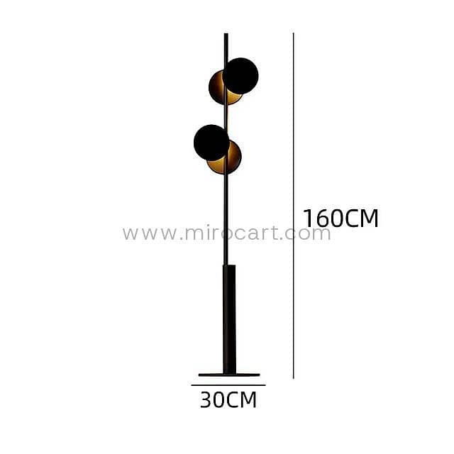 Stacked Disk LED Floor Lamp — Matte Black, 160 cm 8