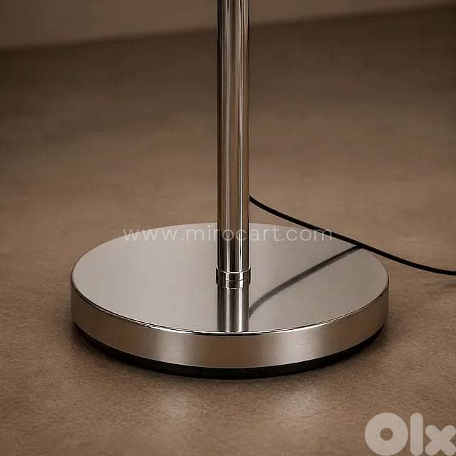 158cm Tall Floor Lamp — Brushed Chrome & Black 2