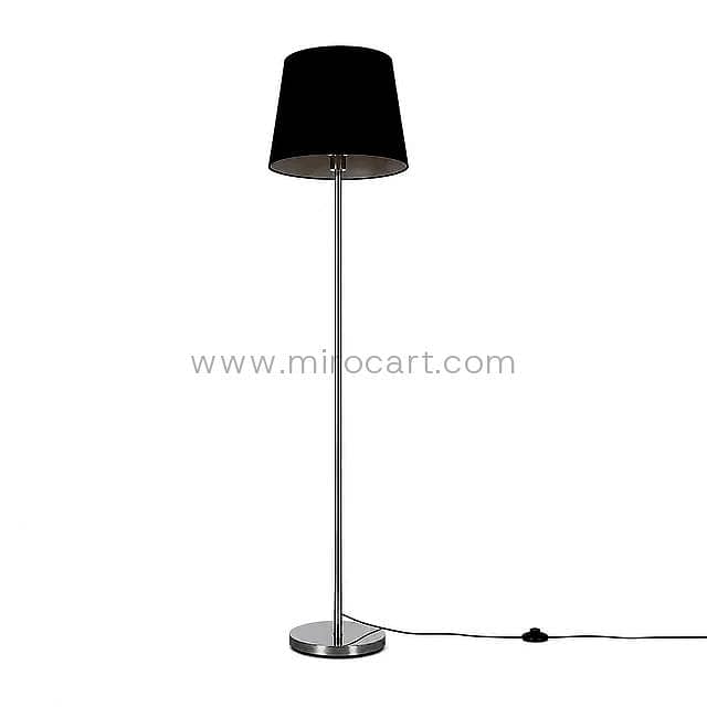 158cm Tall Floor Lamp — Brushed Chrome & Black 3