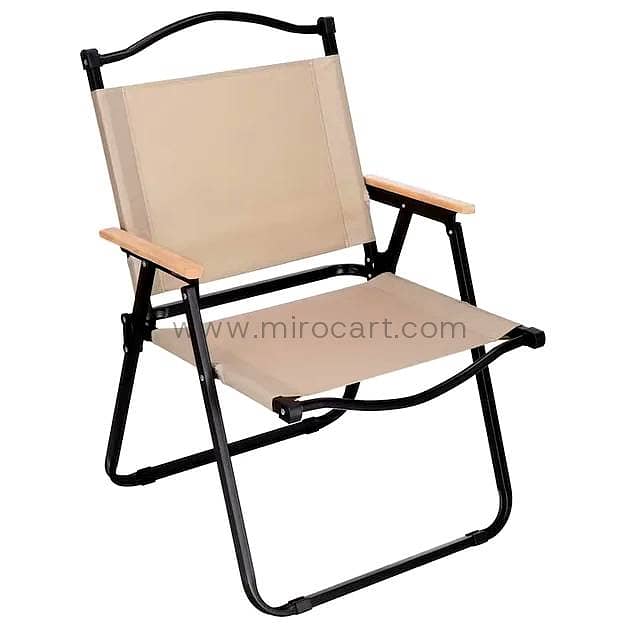 Folding Outdoor Chair — Sand & Beech Wood 7