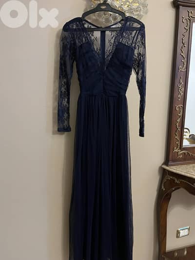 Navy Blue lace long dress from ASOS