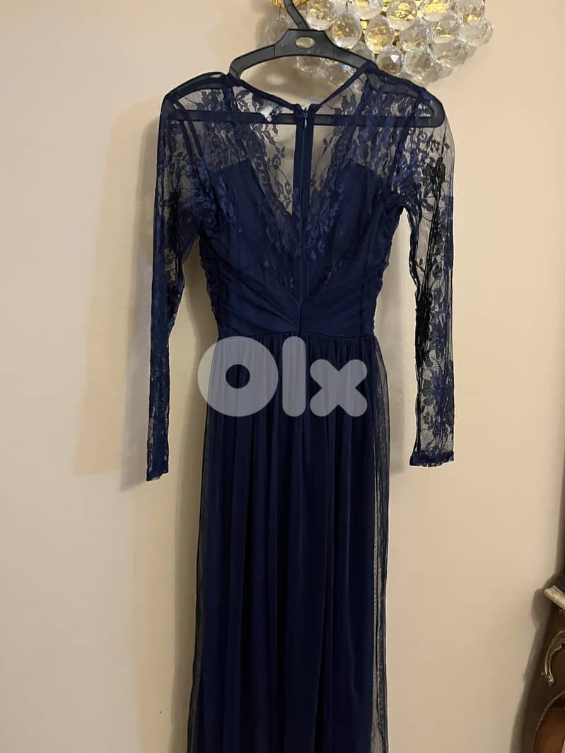 Navy Blue lace long dress from ASOS 1