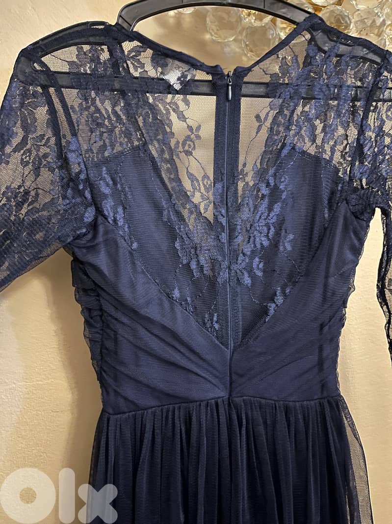 Navy Blue lace long dress from ASOS 2