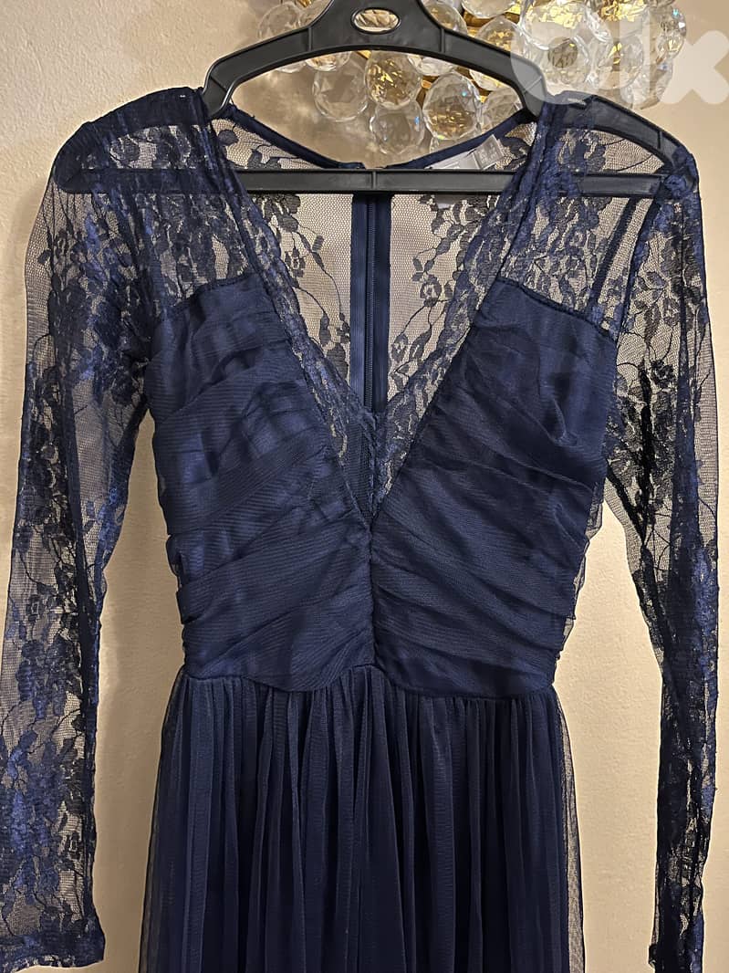 Navy Blue lace long dress from ASOS 3