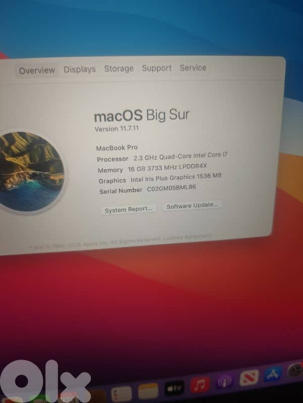 macbook pro 2020 core i7/16/1TB 6
