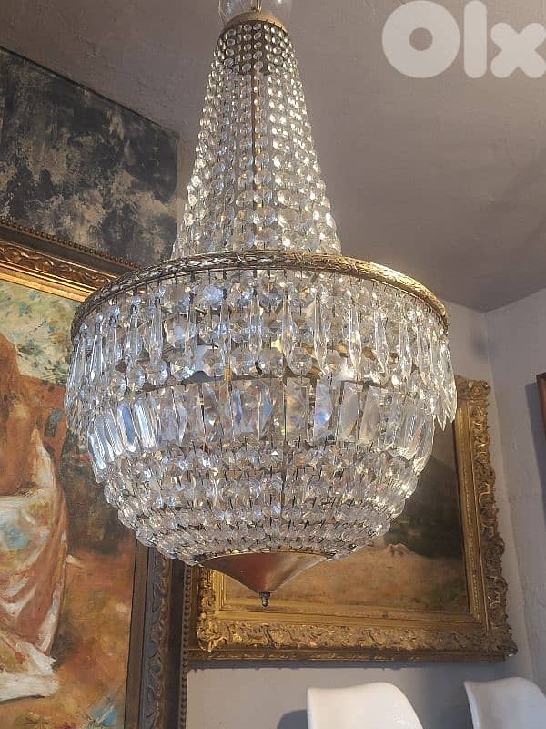 2 antique czech original crystal chandelier 3
