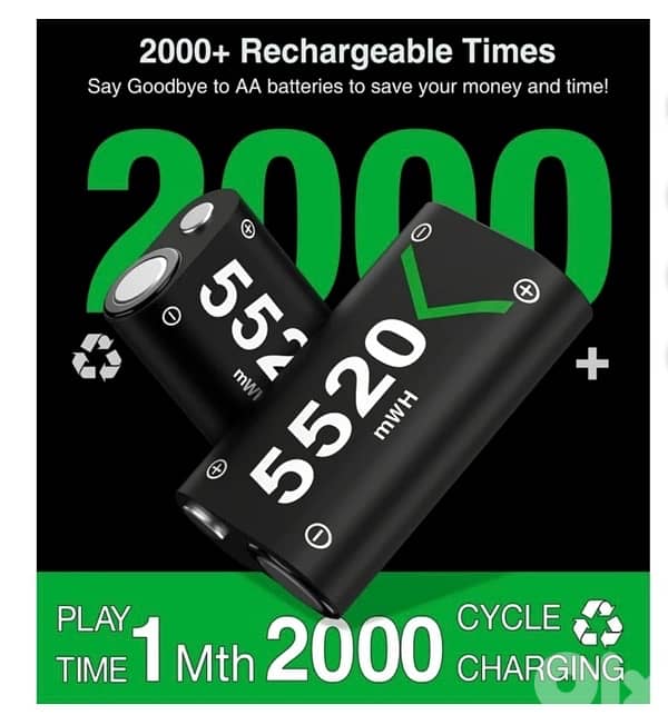 BEBONCOOL Rechargeable Battery Pack for Xbox One/Xbox Series 2