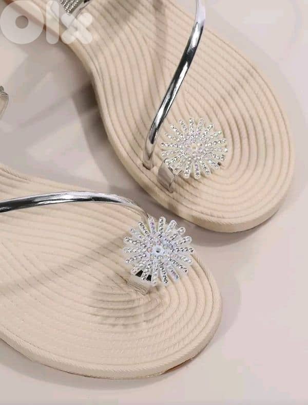 New Woman Casual Criss-Cross Strap Flat Sandals (Gold/Silver) 7