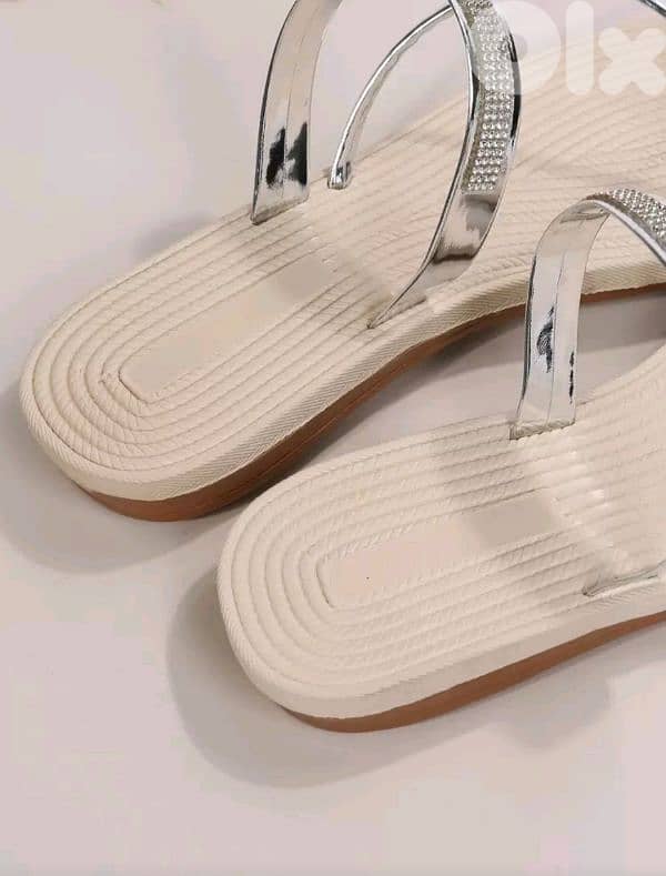 New Woman Casual Criss-Cross Strap Flat Sandals (Gold/Silver) 8