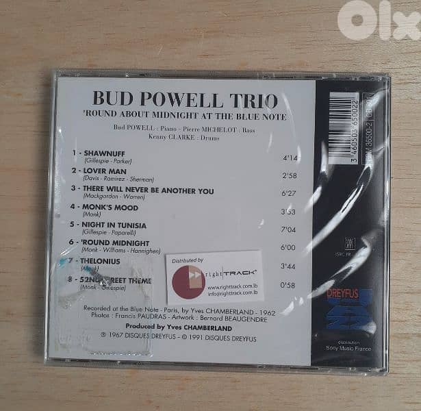 Bud Powell Trio Music CD. 1