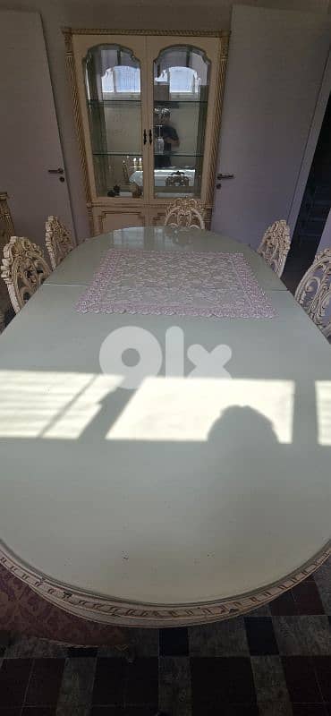 Antique Dining table 8 chairs 1