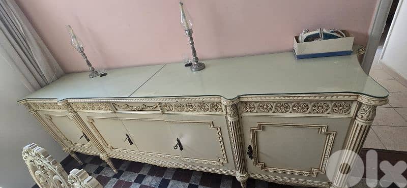 Antique Dining table 8 chairs 6